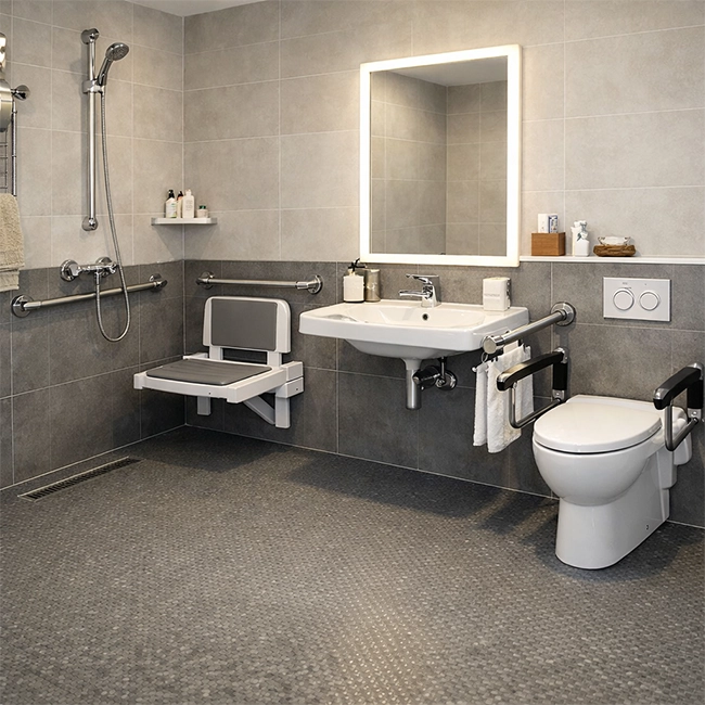 salle de bain pour prm avec sol antidérapant dans le Var à Draguignan